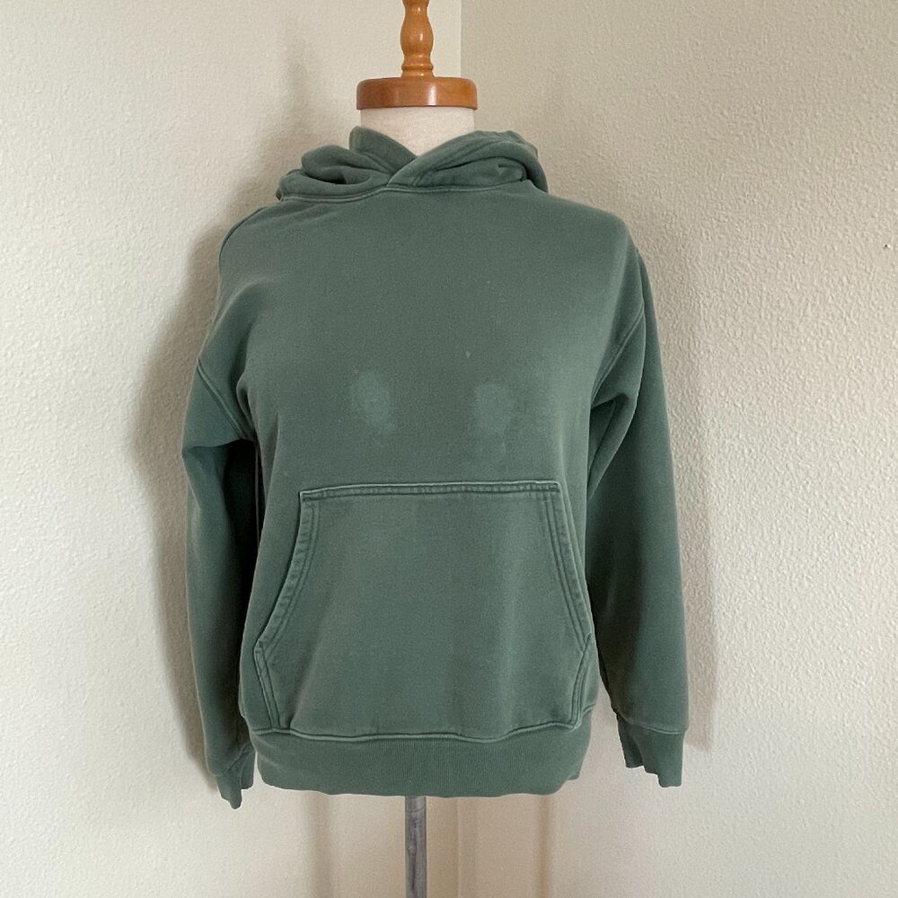 Aritzia TNA THE PERFECT HOODIE GD DARK SPRUCE GREEN XS Oversized Vintage Style